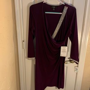 Purple MSK dress. Perfect for cocktail hour, wedding or business event.